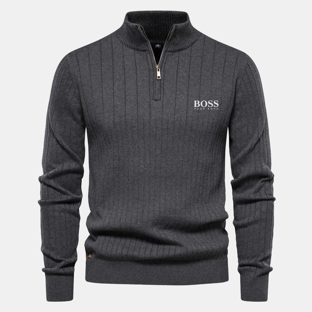 Hugo Boss Zip klassischer Strickpullover