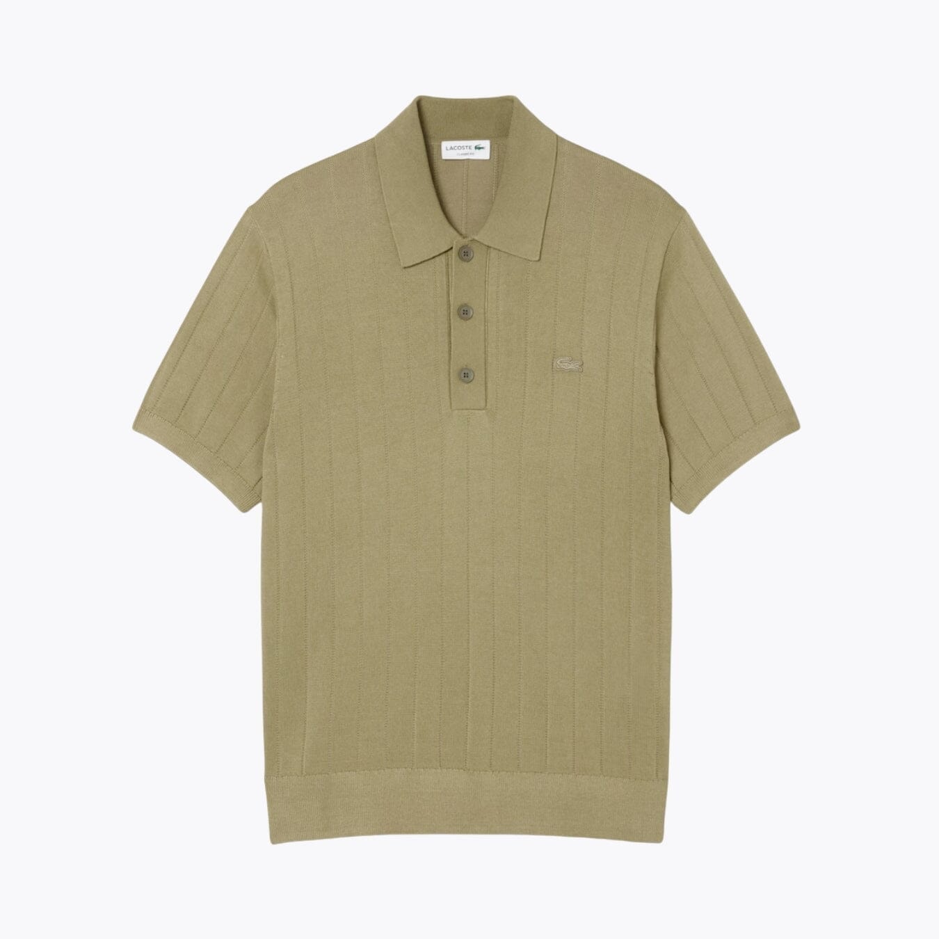 Lacoste Fluid Rippstrickpullover mit Polokragen