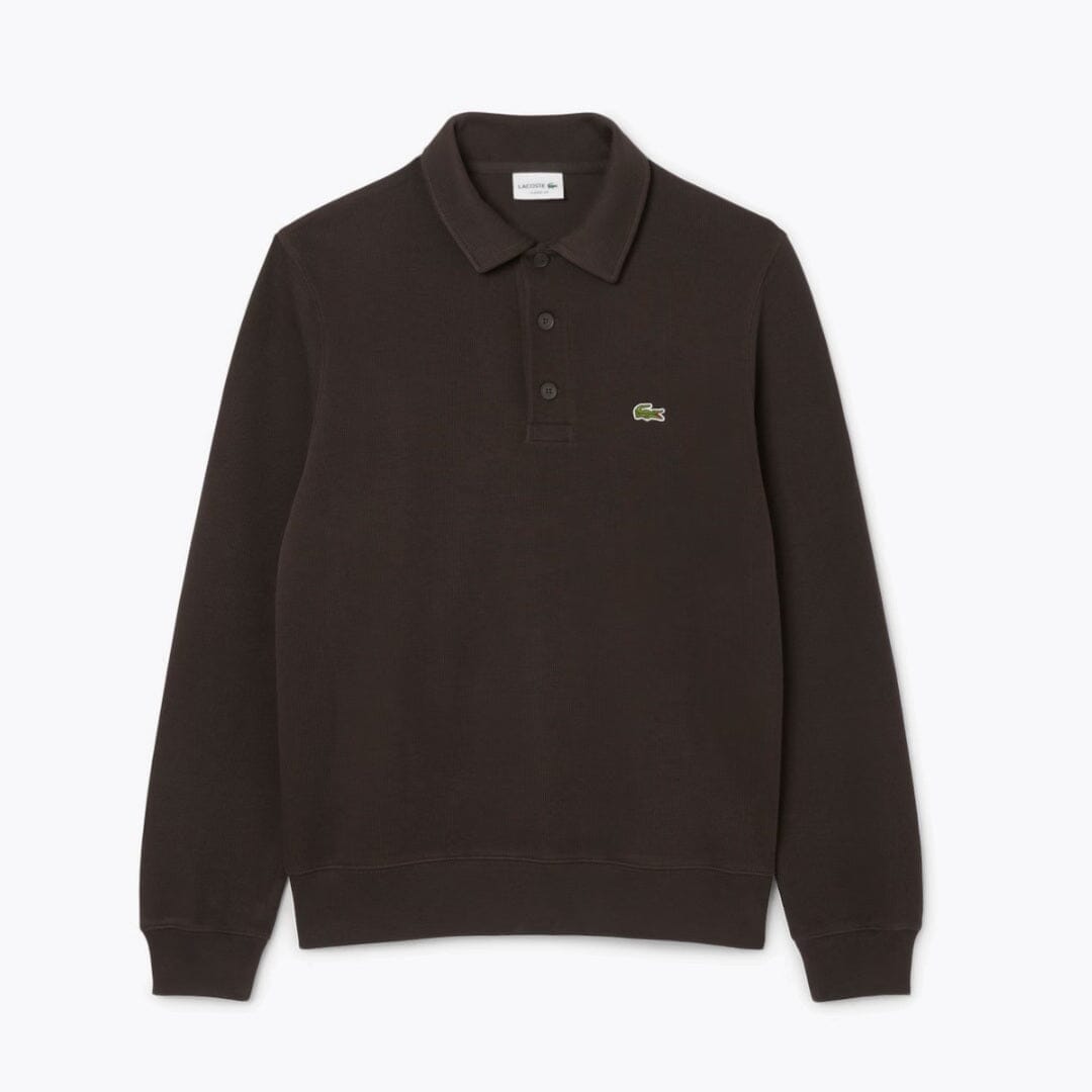 Lacoste-Sweatshirt aus gerippter Baumwolle mit Polokragen