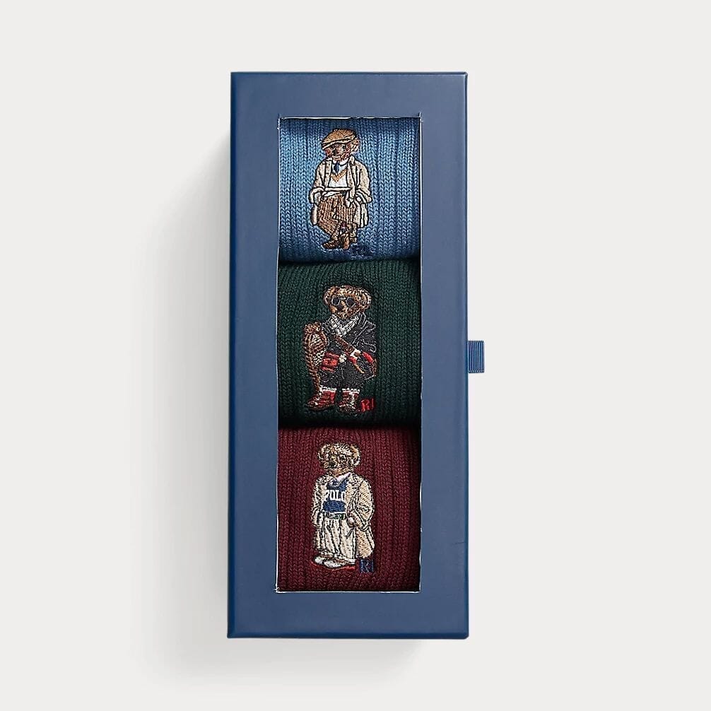 Ralph Lauren Polo Bear Crew 3-Socken-Geschenkset
