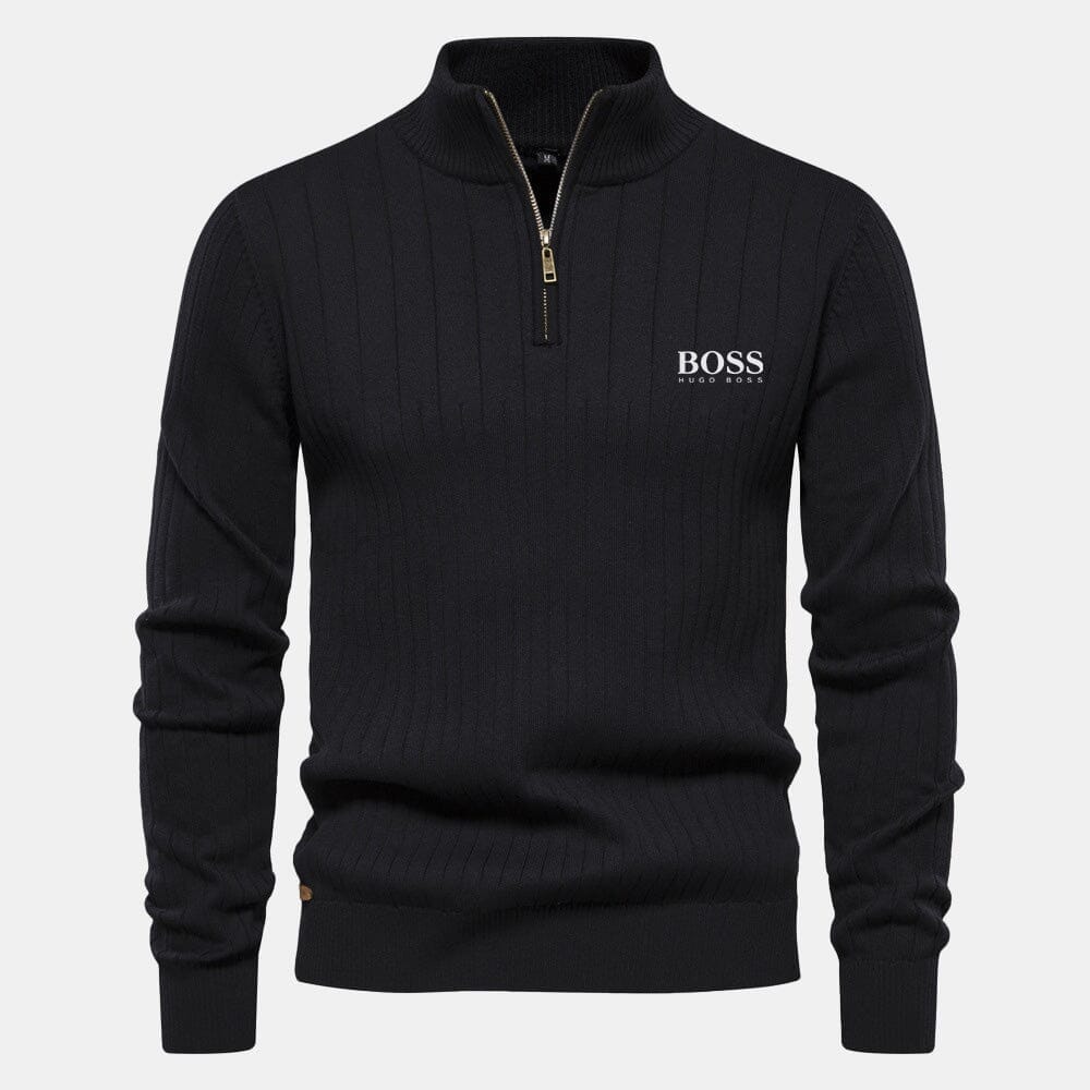 Hugo Boss Zip klassischer Strickpullover