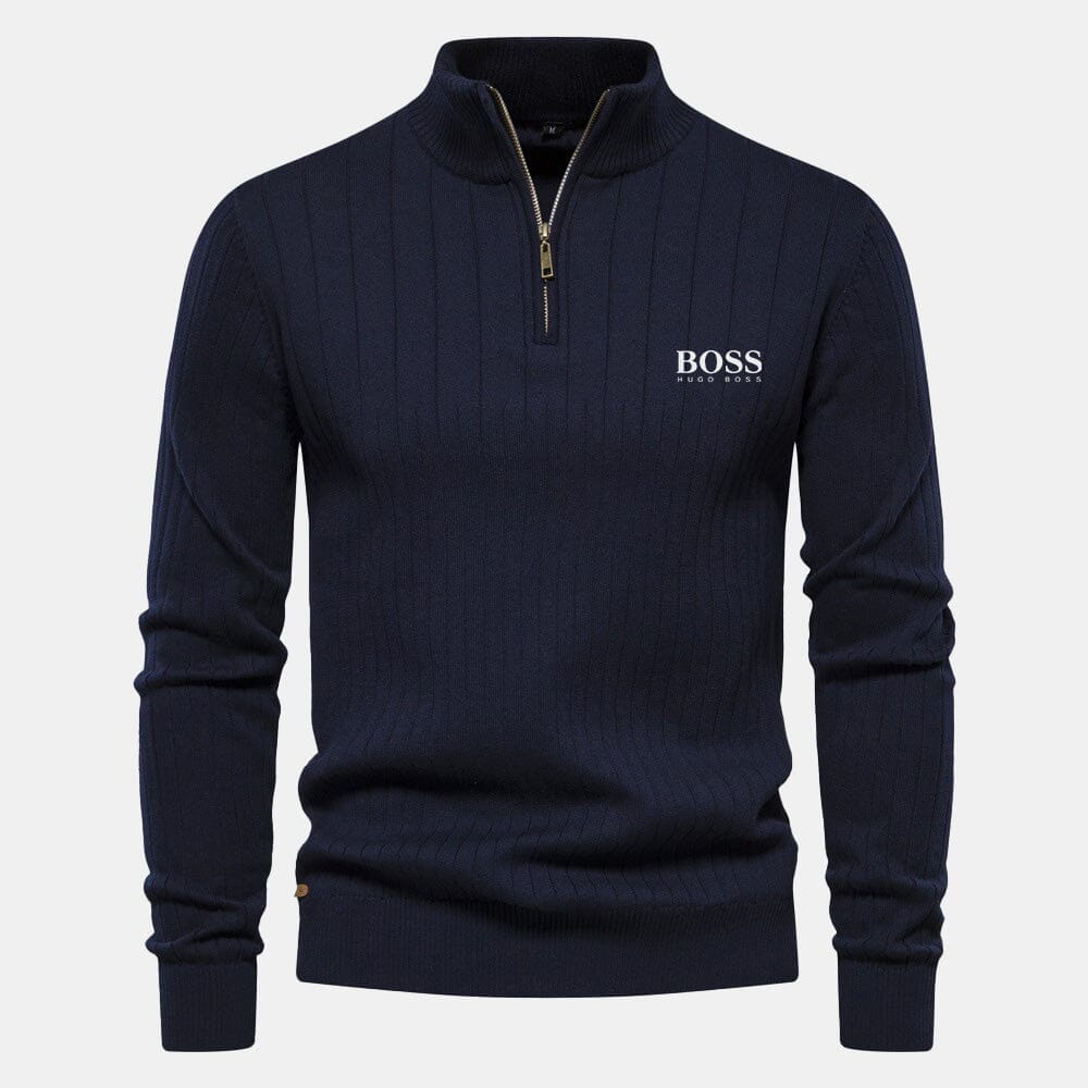 Hugo Boss Zip klassischer Strickpullover