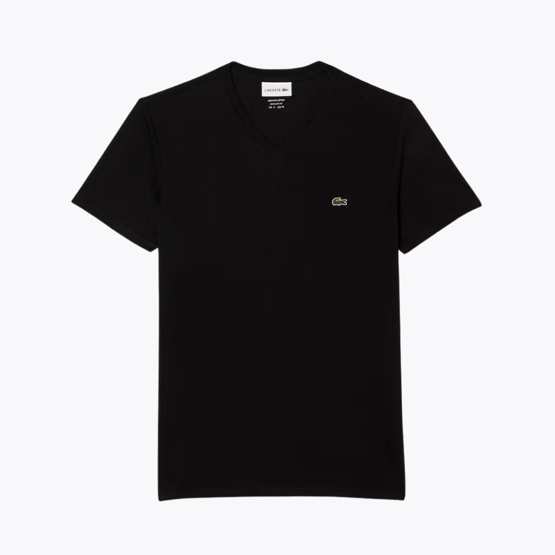Lacoste T-Shirt aus leichter Baumwoll-Pimabaumwolle mit V-Ausschnitt