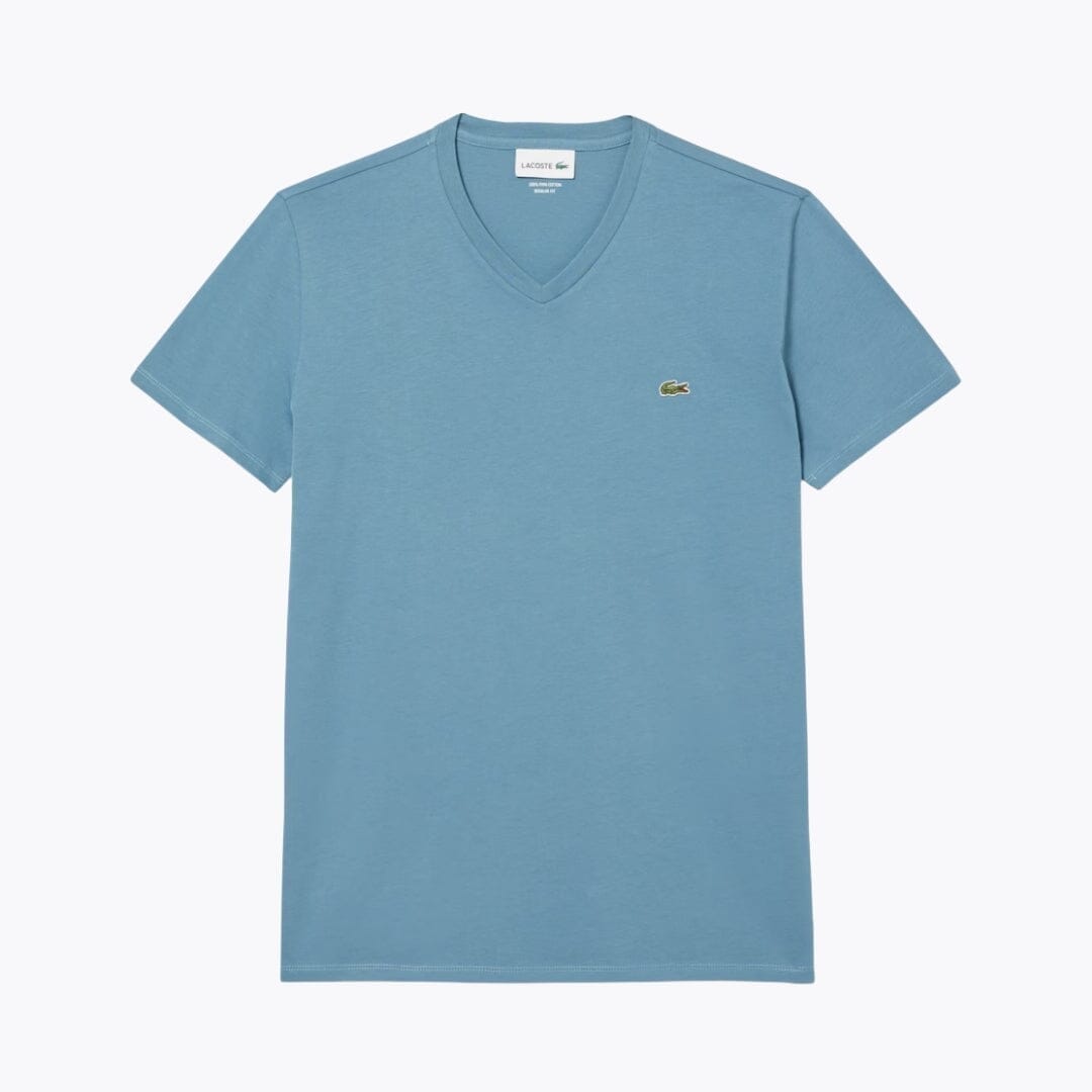 Lacoste T-Shirt aus leichter Baumwoll-Pimabaumwolle mit V-Ausschnitt