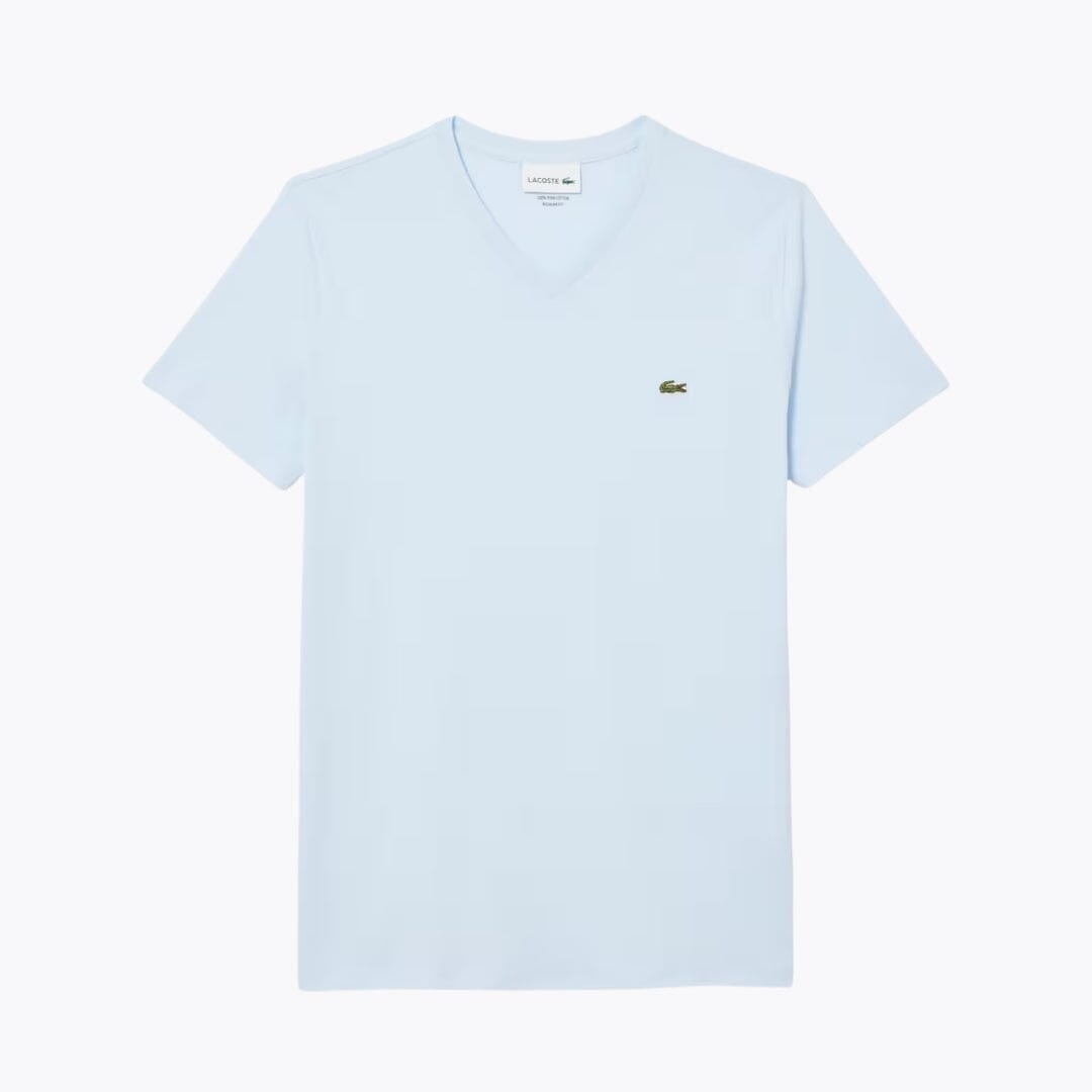 Lacoste T-Shirt aus leichter Baumwoll-Pimabaumwolle mit V-Ausschnitt