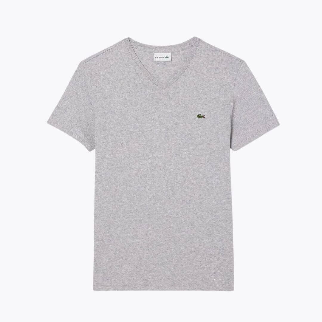 Lacoste T-Shirt aus leichter Baumwoll-Pimabaumwolle mit V-Ausschnitt