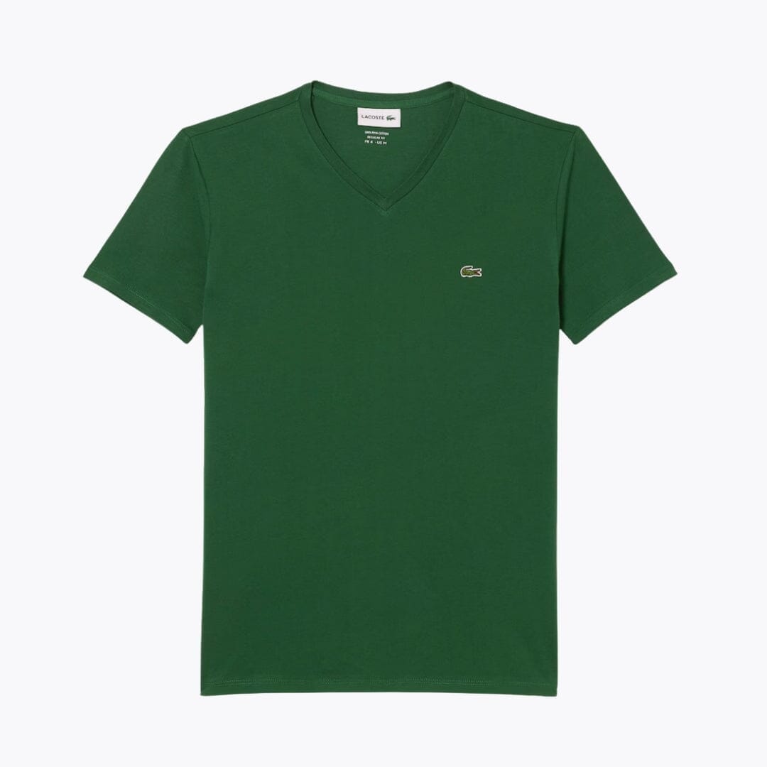 Lacoste T-Shirt aus leichter Baumwoll-Pimabaumwolle mit V-Ausschnitt