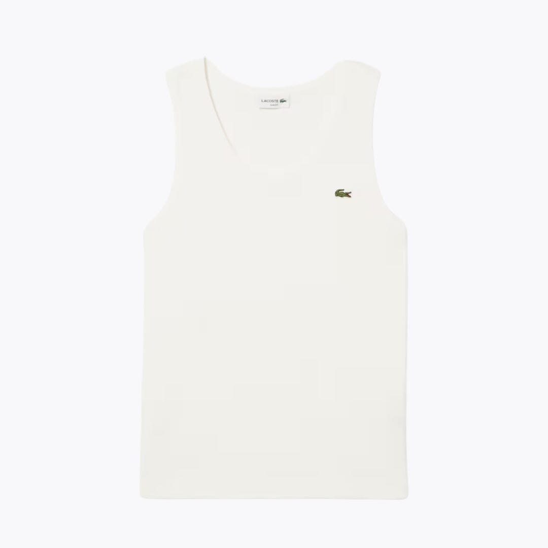 Lacoste Slim Fit Tanktop aus gerippter Baumwolle