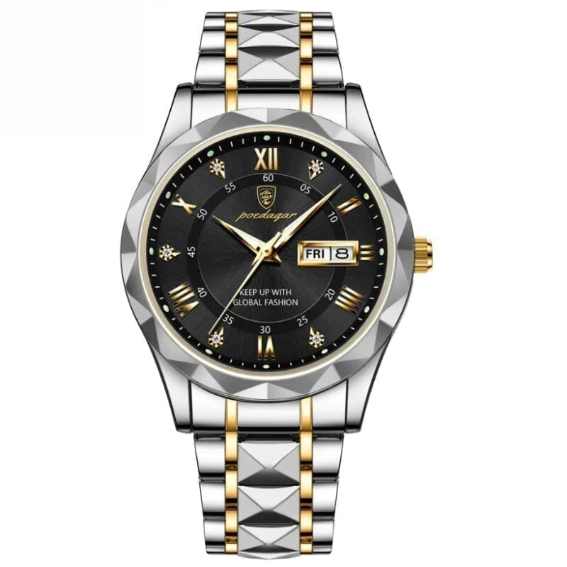 Poedagar leuchtende Stahluhr 40 mm – wasserdicht | Stahl übertragen