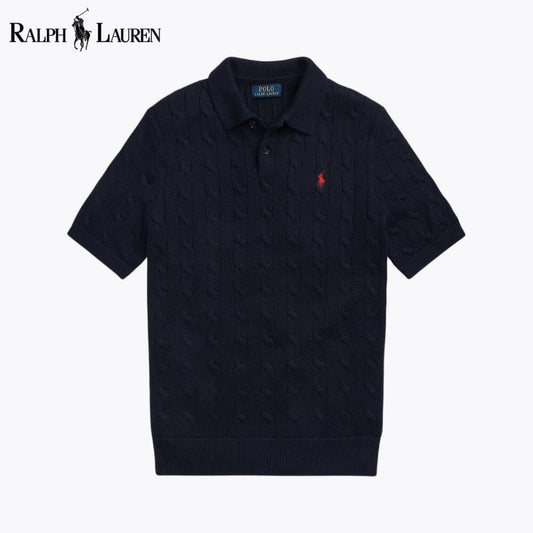 Ralph Lauren Zopfstrickpullover aus Baumwolle mit Polokragen