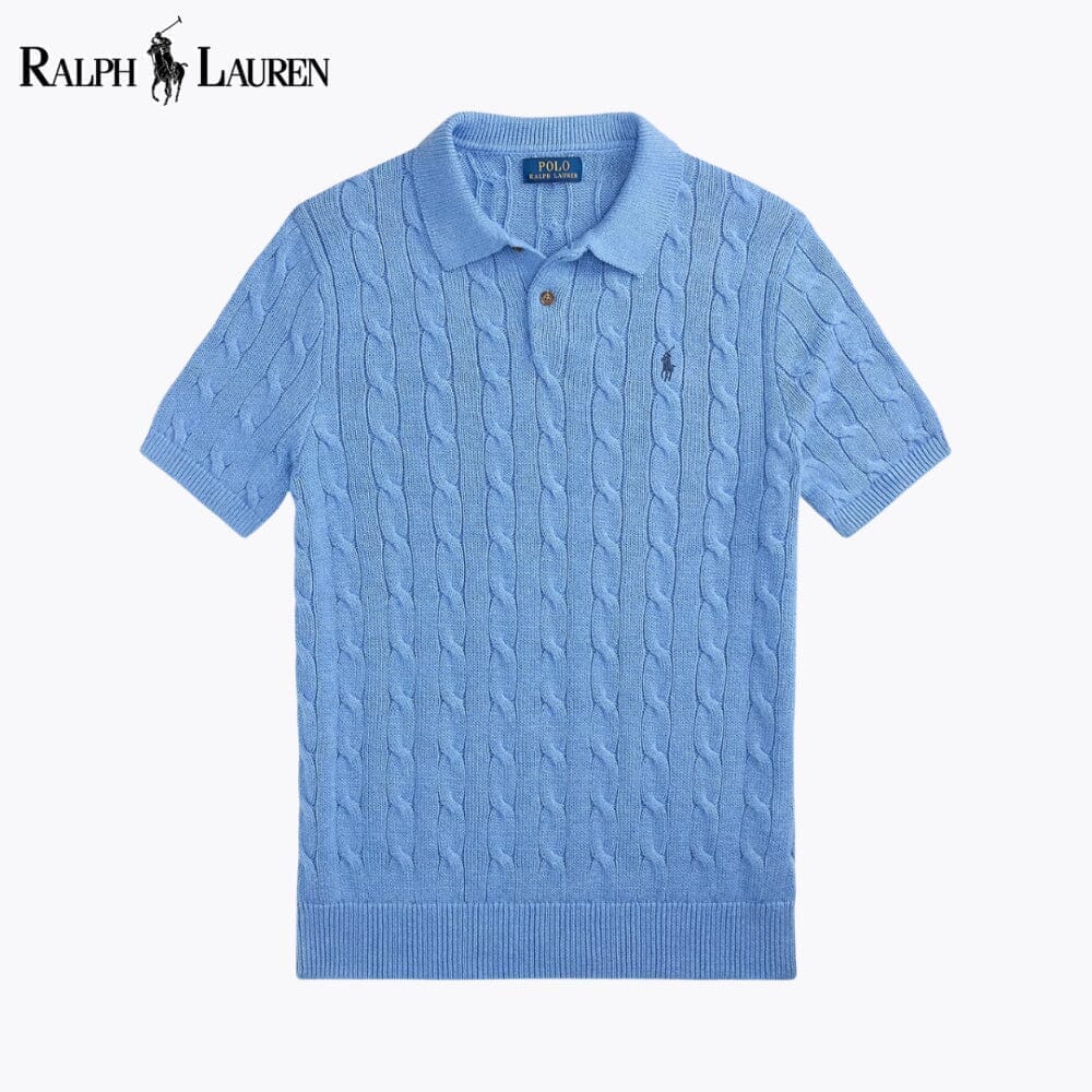 Ralph Lauren Zopfstrickpullover aus Baumwolle mit Polokragen