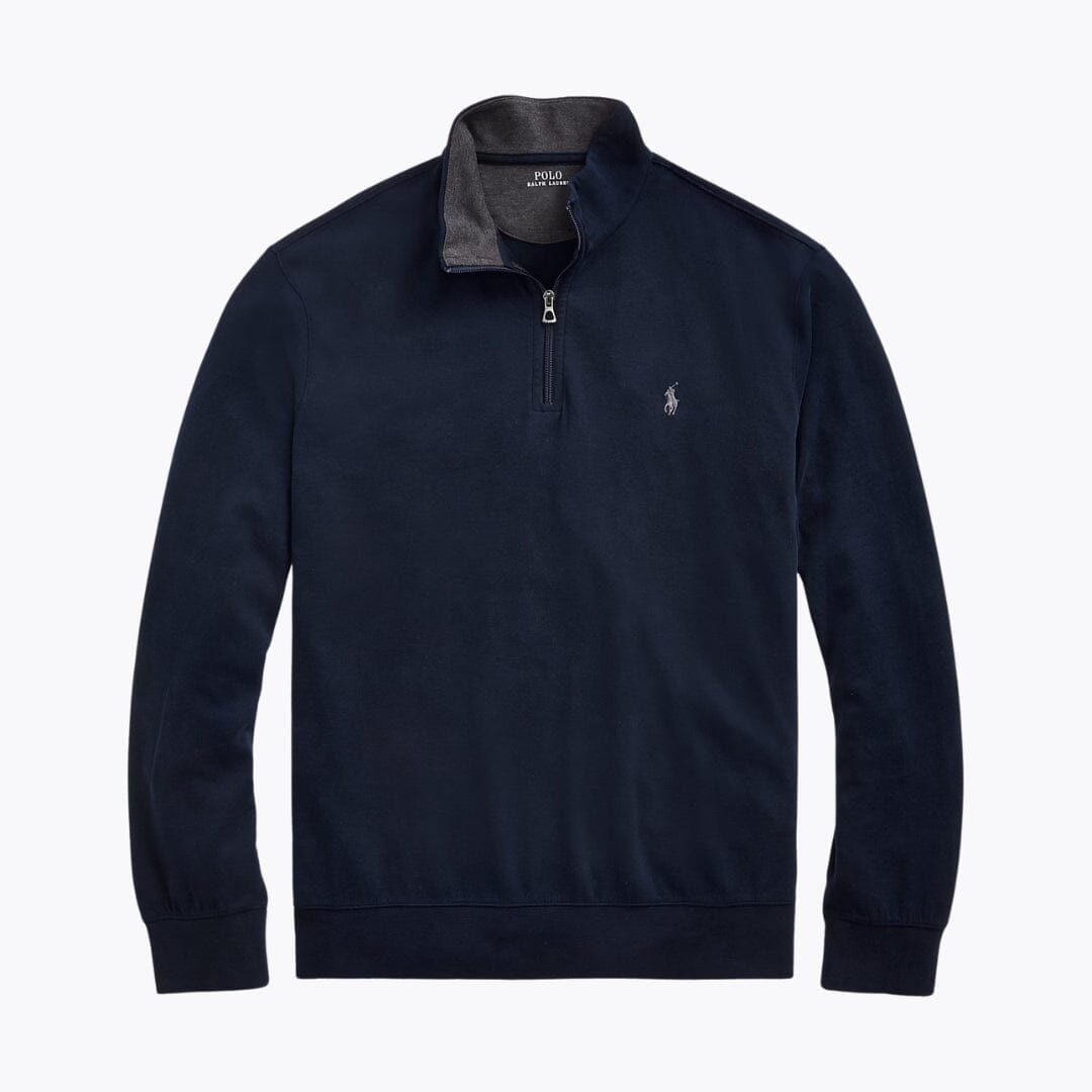 Ralph Lauren Luxus-Jersey-Pullover mit Viertelreißverschluss