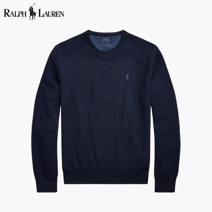 Ralph Lauren Mesh-Strick-Baumwollpullover mit Rundhalsausschnitt