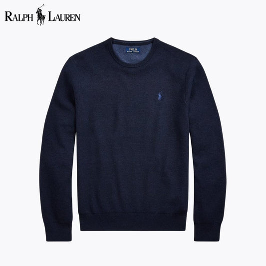 Ralph Lauren Mesh-Strick-Baumwollpullover mit Rundhalsausschnitt