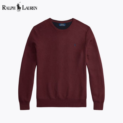 Ralph Lauren Mesh-Strick-Baumwollpullover mit Rundhalsausschnitt