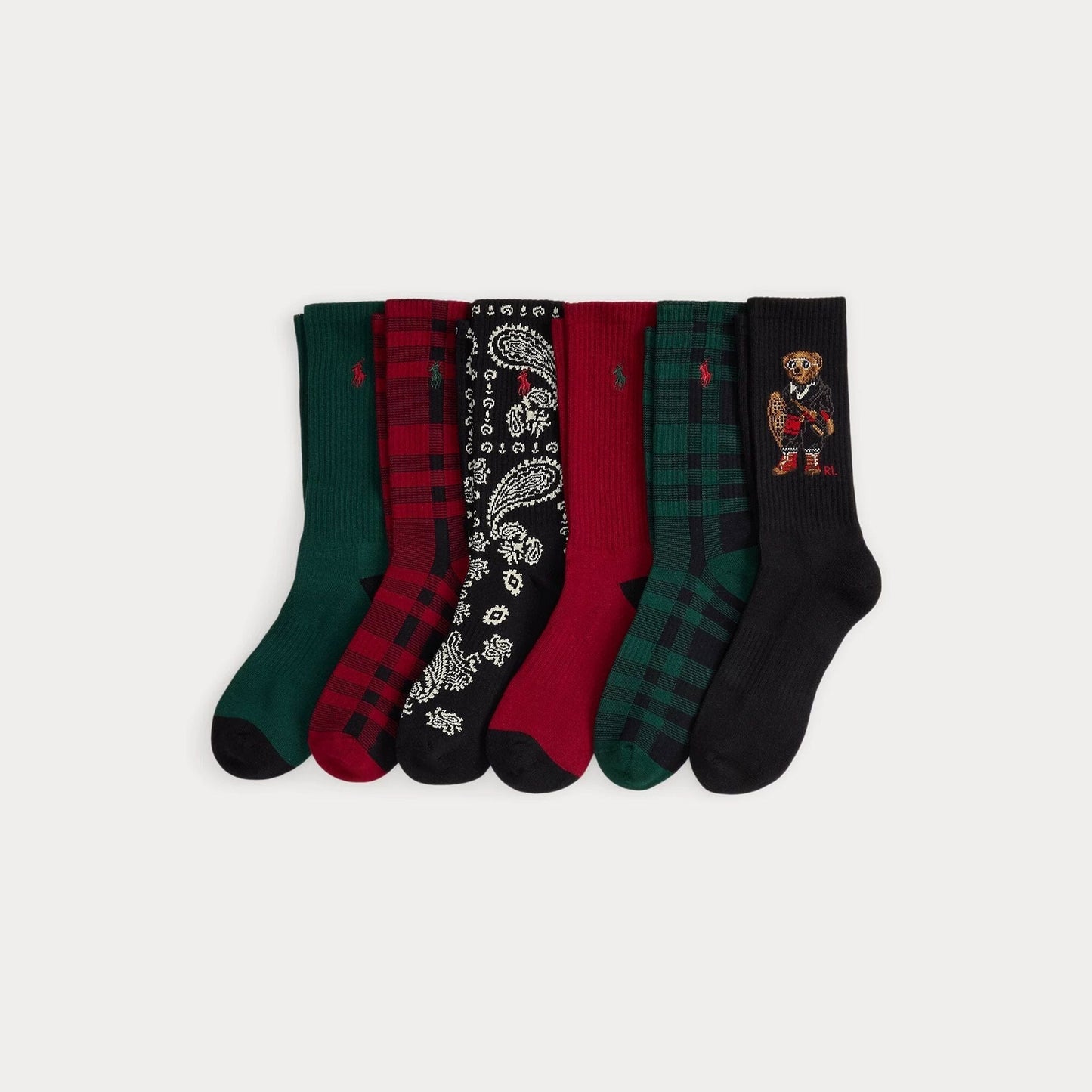 Ralph Lauren Polo Bear Crew-Socken aus Baumwollmischung im 6er-Pack