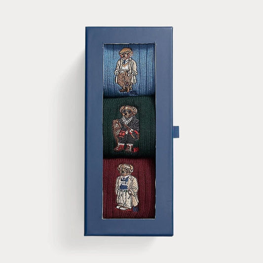 Ralph Lauren Polo Bear Crew 3-Socken-Geschenkset