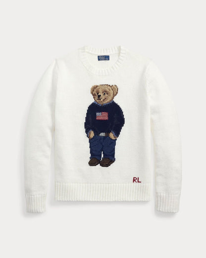 Ralph Lauren Polo Bear Rundhalspullover aus Leinen-Baumwoll-Mischung
