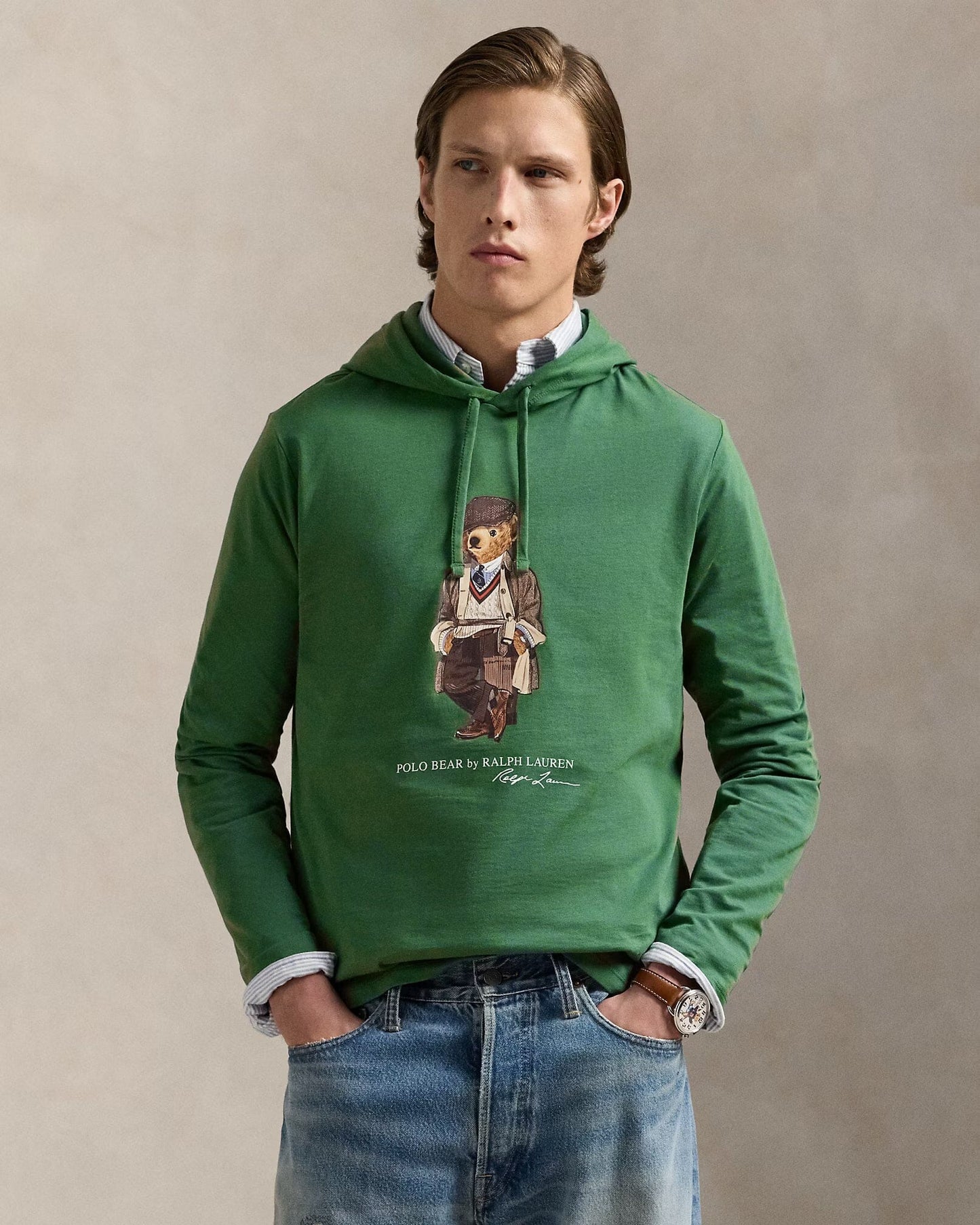 Ralph Lauren Polo Bear Jersey-T-Shirt mit Kapuze