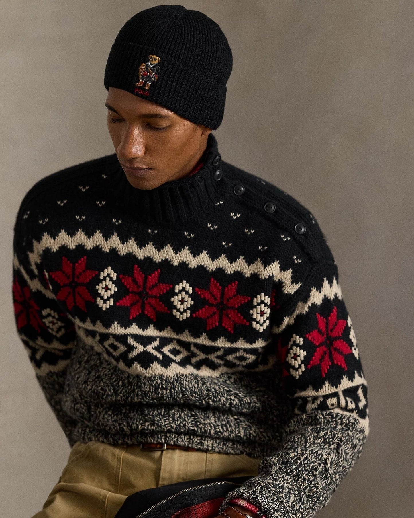 Ralph Lauren Polo Bear Rippstrickmütze