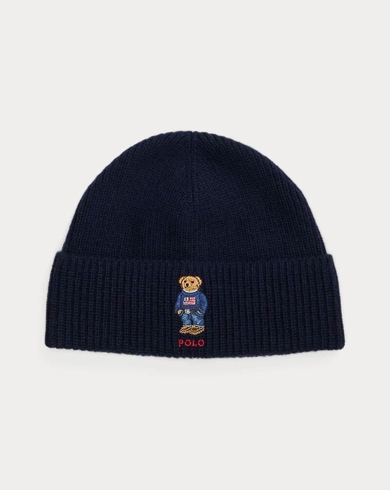 Ralph Lauren Polo Bear Gerippte Strickmütze