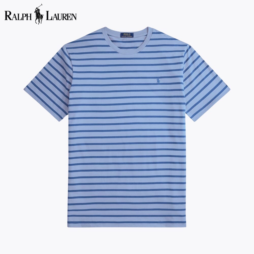 Ralph Lauren gestreiftes Jersey-T-Shirt mit Rundhalsausschnitt
