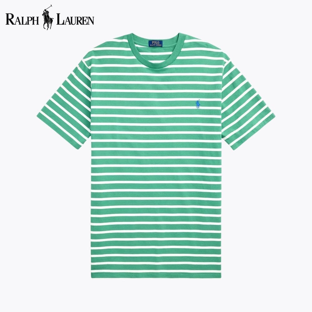Ralph Lauren gestreiftes Jersey-T-Shirt mit Rundhalsausschnitt