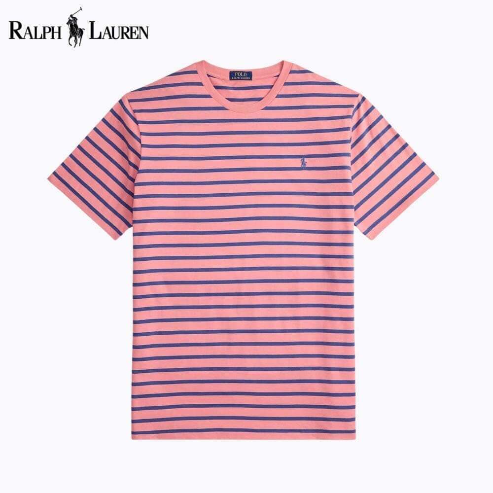Ralph Lauren gestreiftes Jersey-T-Shirt mit Rundhalsausschnitt