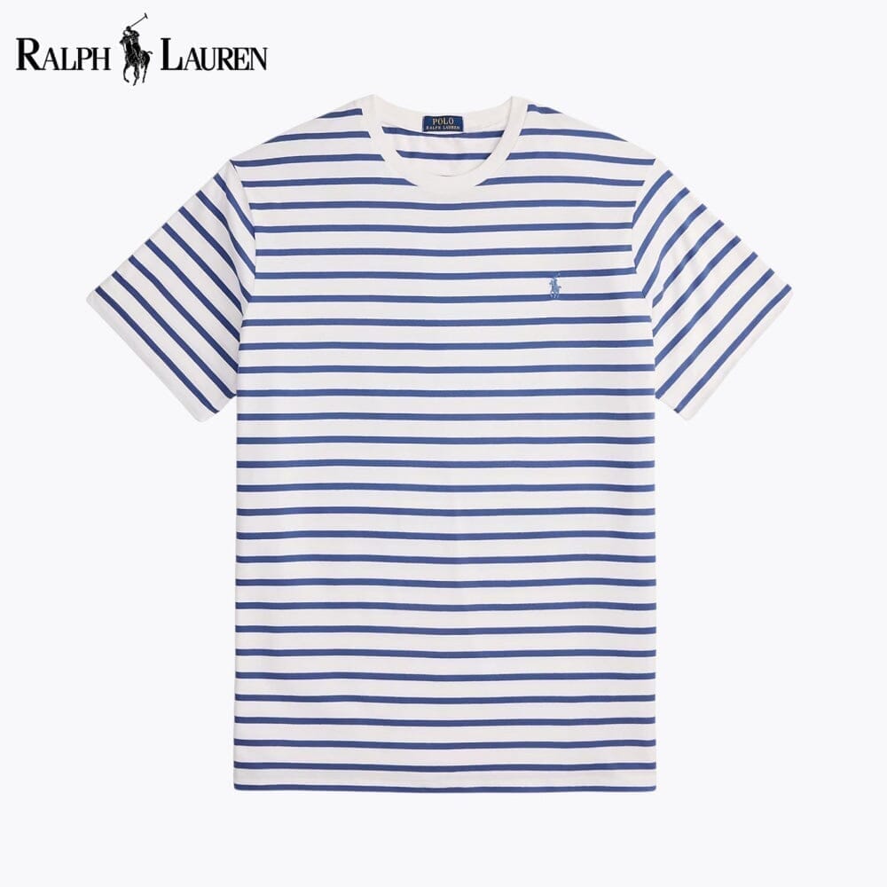 Ralph Lauren gestreiftes Jersey-T-Shirt mit Rundhalsausschnitt