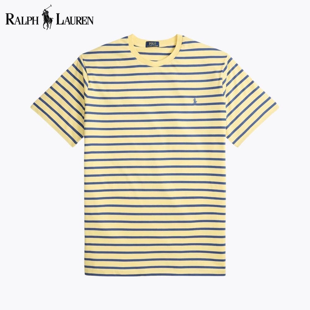 Ralph Lauren gestreiftes Jersey-T-Shirt mit Rundhalsausschnitt