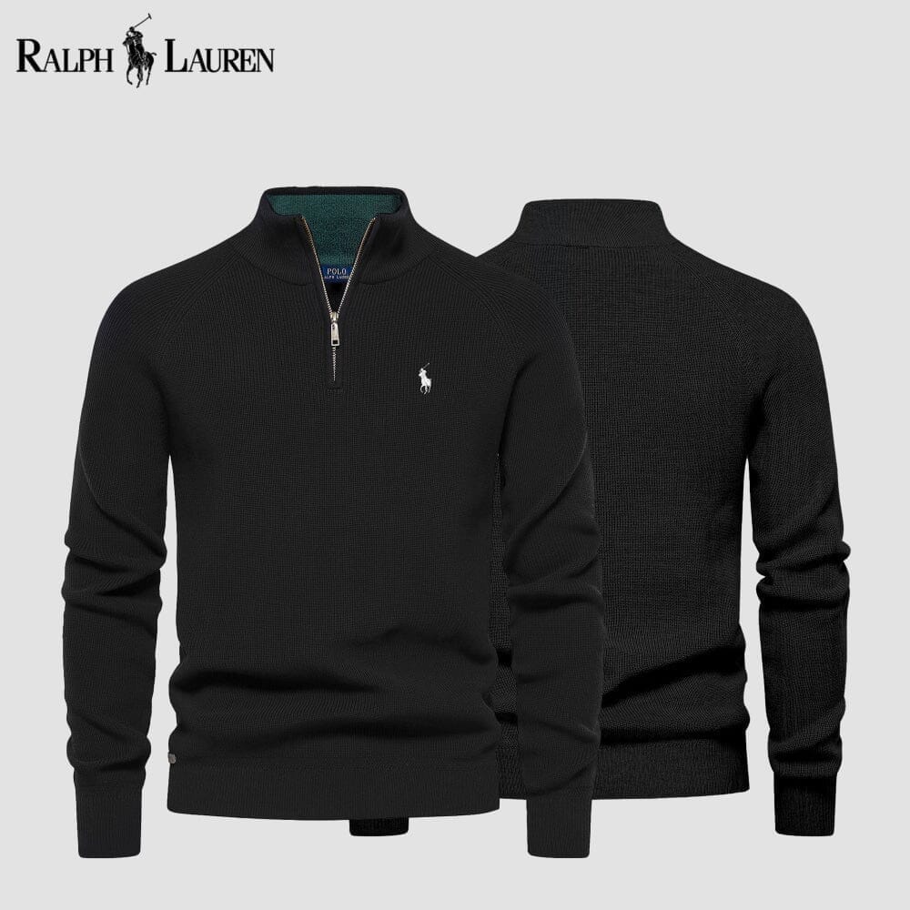 Ralph Lauren Zip-Pullover aus Wollstrick mit Zopfmuster