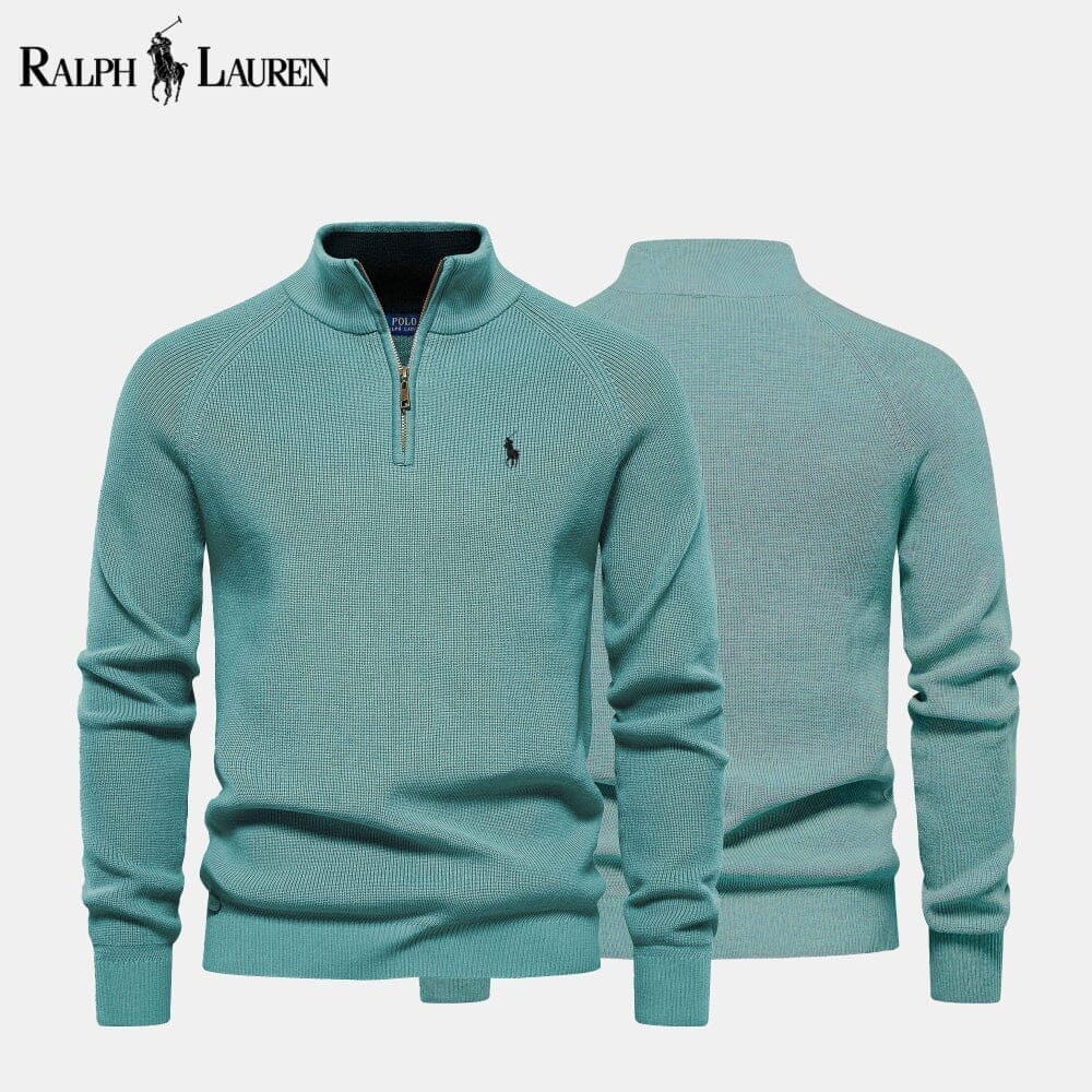 Ralph Lauren Zip-Pullover aus Wollstrick mit Zopfmuster
